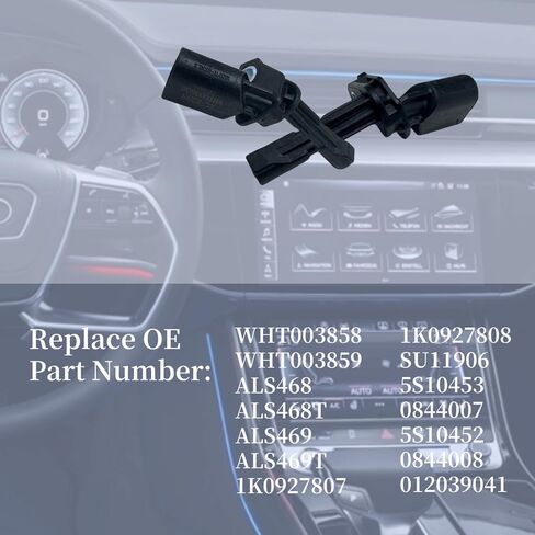 Rear ABS Wheel Speed Sensor Left & Right Compatible with VW Jetta Passat CC Tiguan Beetle GTI Eos Rabbit Bora Golf A'udi A3 TT Quattro Seat Leon 2005-2018 Replaces WHT003858 WHT003859 in Saudi Arabia