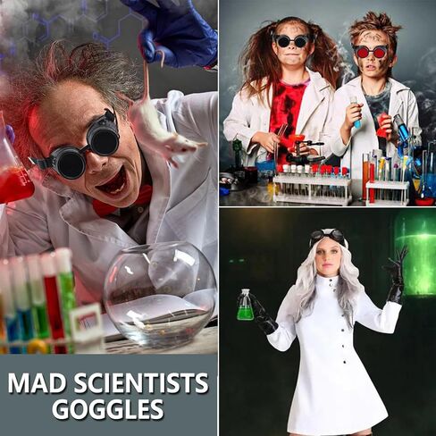 Vintage Steampunk Goggles Cosplay Mad Scientist Goggles Adult Steam Punk Googles for Men, Women, Kids & Halloween in Saudi Arabia