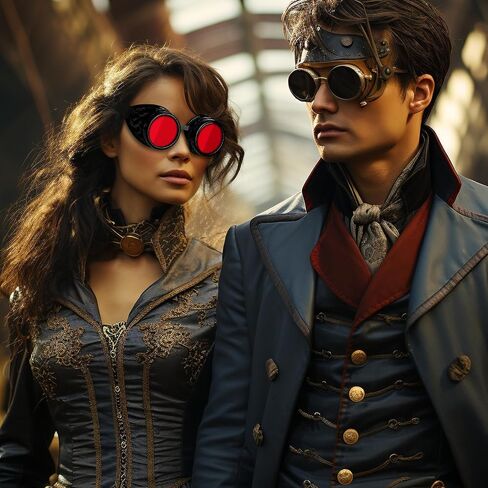 Vintage Steampunk Goggles Cosplay Mad Scientist Goggles Adult Steam Punk Googles for Men, Women, Kids & Halloween in Saudi Arabia