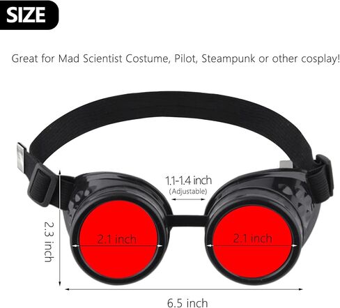 Vintage Steampunk Goggles Cosplay Mad Scientist Goggles Adult Steam Punk Googles for Men, Women, Kids & Halloween in Saudi Arabia