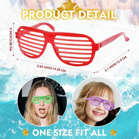 84 Pack Plastic Shutter Shades Glasses Bulk, 80's Party Neon Slotted Shutter Shade Sunglasses Eyewear Party Favors and Party Props for Kids Teens Adults in Saudi Arabia