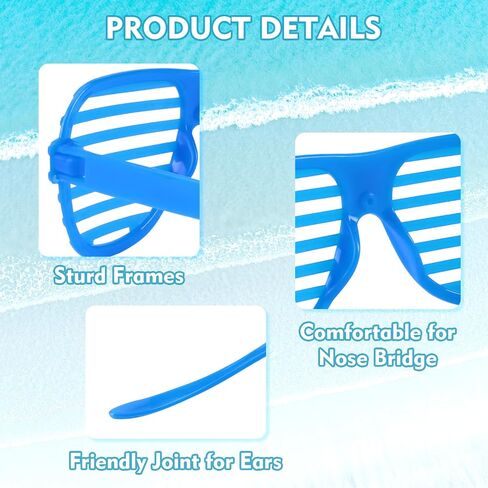 84 Pack Plastic Shutter Shades Glasses Bulk, 80's Party Neon Slotted Shutter Shade Sunglasses Eyewear Party Favors and Party Props for Kids Teens Adults in Saudi Arabia