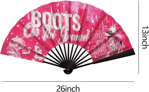 2 Pcs Boots On The Ground Hand Fan，13''Fans for Line Dancing，Clack Fan for Dance, Party, Decoration, Festival (A) in Saudi Arabia