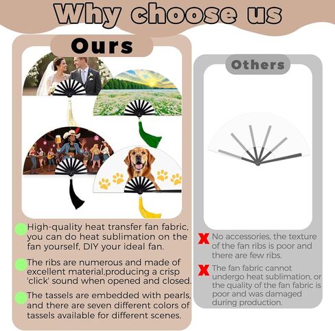 15pcs تسامي المعجبين مجموعة قابلة للطي فارغة - بوليستر بيضاء اليد مروحة نقل حرارة المشجعين clack تسامي ، تسامي الفراغات مروحة المعجبين مع 7 شرابات اللؤلؤ وأشرطة 2 للرقص ، الزفاف ، ديسكو ، الكنيسة in Kuwait