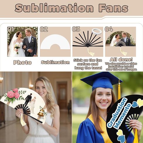 15pcs تسامي المعجبين مجموعة قابلة للطي فارغة - بوليستر بيضاء اليد مروحة نقل حرارة المشجعين clack تسامي ، تسامي الفراغات مروحة المعجبين مع 7 شرابات اللؤلؤ وأشرطة 2 للرقص ، الزفاف ، ديسكو ، الكنيسة in Kuwait