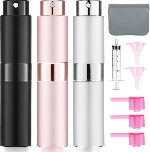 6 Pack 8ML Empty Perfume Atomizer Cologne Travel Spray Bottle for Refill Portable Cologne Dispenser Mini Sprayer for Women Men Twist Tpye in Kuwait