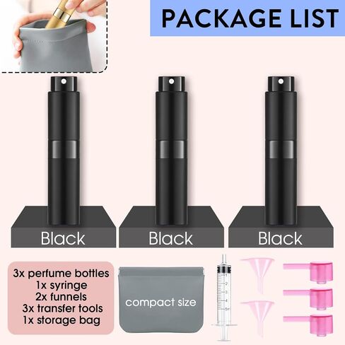 6 Pack 8ML Empty Perfume Atomizer Cologne Travel Spray Bottle for Refill Portable Cologne Dispenser Mini Sprayer for Women Men Twist Tpye in Kuwait