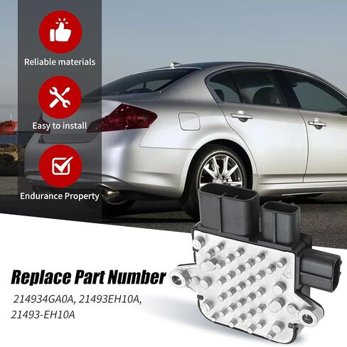214934GA0A Engine Cooling Fan Control Module, Replacement for Infiniti G25 2011-2012 G35 2007-2008 G37 2008-2013 EX35 2008-2012 EX37/FX37 2013, Replaces 21493EH10A in Saudi Arabia