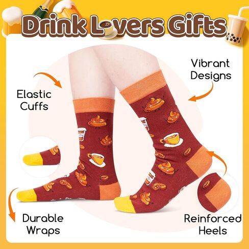 Zmart Funny Novelty Coffee Gifts Coffee Socks for Women Men, Coffee Lovers Gifts for Teens Students, Coffee Drinking Gifts in Saudi Arabia
