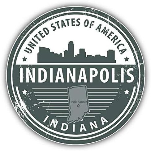 Indianapolis Indiana USA Grunge Rubber Stamp Travel Round Metal 0.75" Lapel Pin Hat Shirt Pin Tie Tack Pinback in Saudi Arabia