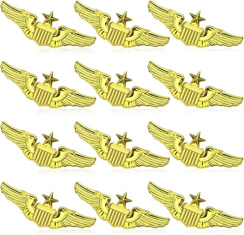 Airplane Pin,Pilot Wings Pin,Gold Air Force Senior Pilot Wing Badge,Pilot Costume Lapel Pins,Metal Aviator Pins for Hat Shirt Uniform Costume,Gift for Flight Schools & Graduation in Saudi Arabia