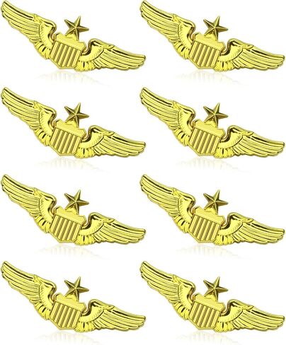 Airplane Pin,Pilot Wings Pin,Gold Air Force Senior Pilot Wing Badge,Pilot Costume Lapel Pins,Metal Aviator Pins for Hat Shirt Uniform Costume,Gift for Flight Schools & Graduation in Saudi Arabia