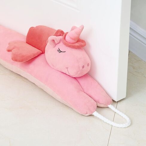 Under Door Draft Stopper Decorative Wind Stopper 36 inch for Door & Window, Weighted Animal Air Draft Stopper Snake Noise Blocker for Bottom of Door with Hanging Loops - Unicorn in Saudi Arabia