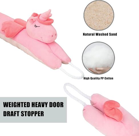 Under Door Draft Stopper Decorative Wind Stopper 36 inch for Door & Window, Weighted Animal Air Draft Stopper Snake Noise Blocker for Bottom of Door with Hanging Loops - Unicorn in Saudi Arabia