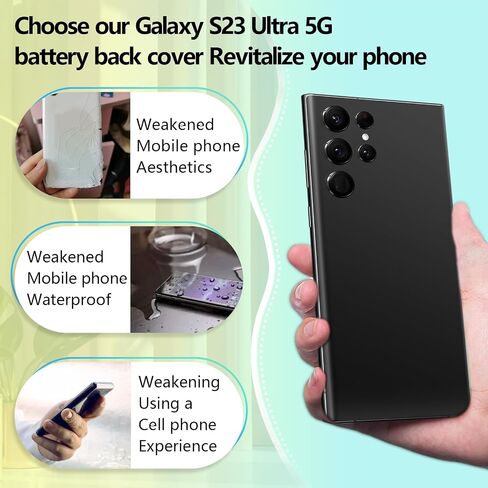 غطاء خلفي زجاجي بديل لهاتف Samsung Galaxy S23 Ultra 5G 2023 استبدال الزجاج الخلفي مع مجموعة أدوات الإصلاح (اللون: أخضر) in Saudi Arabia