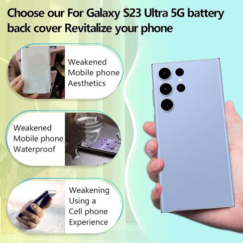 Back Cover Glass Replacement for Samsung Galaxy S23 Ultra 5G 2023 Rear Back Glass Replacement with Repair Tool Kits(Color: Green) in Saudi Arabia