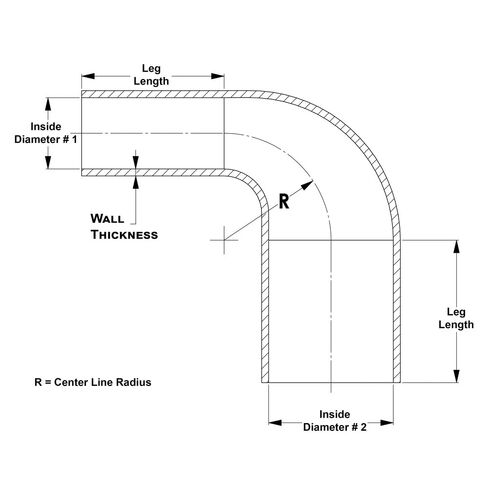 HPS HTSER90-062-087-BLK السيليكون عالي درجة الحرارة 4-ply مقرن مقرن مقرن مقرن 90 درجة 90 درجة ، 100 رطل واحد الضغط ، 4 "طول الساق على كل جانب ، 5/8"> 7/8 "معرف ، أسود in Kuwait
