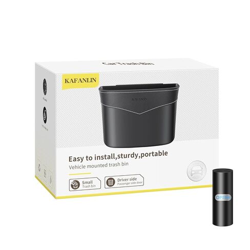 سلة المهملات CAN MINI TRASH STHERENIZER مع أكياس القمامة البلاستيكية أكياس السيارات الصغيرة صندوق القمامة للمكتب المنزلي للسيارات باب السيارة الإكسسوارات في المقعد الخلفي (CAN TRASH CAN) in Kuwait