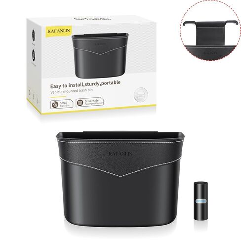 سلة المهملات CAN MINI TRASH STHERENIZER مع أكياس القمامة البلاستيكية أكياس السيارات الصغيرة صندوق القمامة للمكتب المنزلي للسيارات باب السيارة الإكسسوارات في المقعد الخلفي (CAN TRASH CAN) in Kuwait