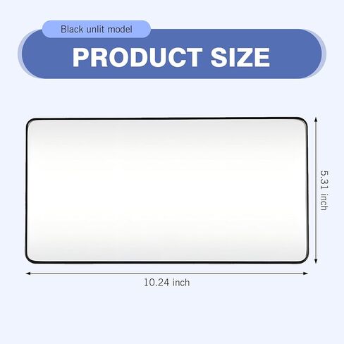 SLIMI 1 PC Car Mirror, Universal Sunvisor Cosmetic Mirror, HD Sun-shading Vanity with Strap, Driver/Passenger Sun Visor Mirrors, for Most Cars, Trucks, SUVs (Black) in Kuwait