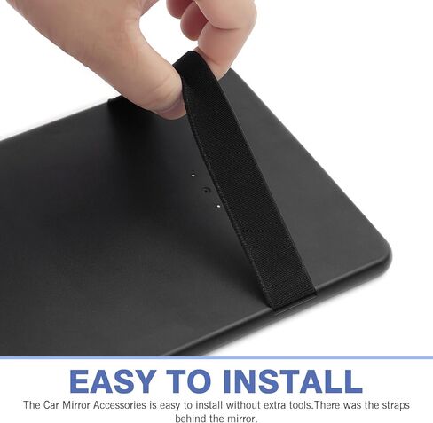 SLIMI 1 PC Car Mirror, Universal Sunvisor Cosmetic Mirror, HD Sun-shading Vanity with Strap, Driver/Passenger Sun Visor Mirrors, for Most Cars, Trucks, SUVs (Black) in Kuwait