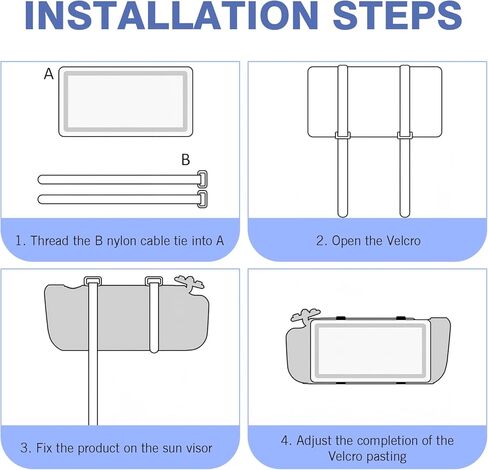 SLIMI 1 PC Car Mirror, Universal Sunvisor Cosmetic Mirror, HD Sun-shading Vanity with Strap, Driver/Passenger Sun Visor Mirrors, for Most Cars, Trucks, SUVs (Black) in Kuwait