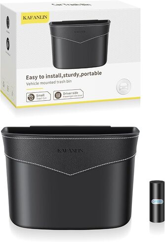 سلة المهملات CAN MINI TRASH STHERENIZER مع أكياس القمامة البلاستيكية أكياس السيارات الصغيرة صندوق القمامة للمكتب المنزلي للسيارات باب السيارة الإكسسوارات في المقعد الخلفي (CAN TRASH CAN) in Kuwait