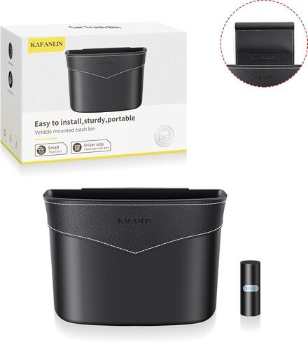 سلة المهملات CAN MINI TRASH STHERENIZER مع أكياس القمامة البلاستيكية أكياس السيارات الصغيرة صندوق القمامة للمكتب المنزلي للسيارات باب السيارة الإكسسوارات في المقعد الخلفي (CAN TRASH CAN) in Kuwait