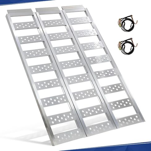 منحدرات Pensun Tri-Fold مع Datch ، منحدرات تحميل الألومنيوم كاملة العرض مع أحزمة تحميل ، منحدر لحام يدوي للدراجات النارية ، ATVs ، الشاحنات ، المنفخات الثلجية مع 1600ibs كحد أقصى /535 رطل لكل قسم in Saudi Arabia