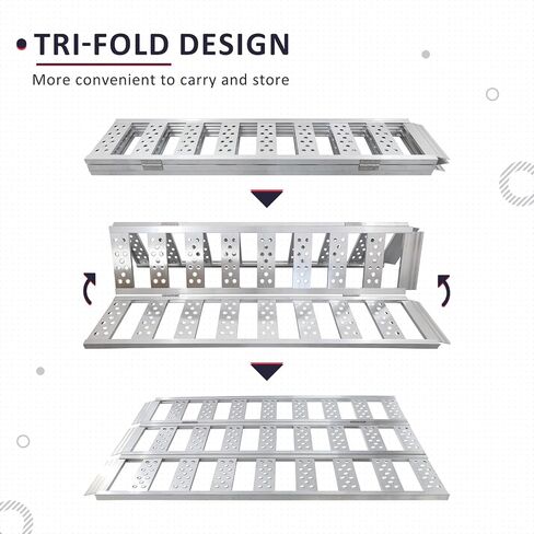 منحدرات Pensun Tri-Fold مع Datch ، منحدرات تحميل الألومنيوم كاملة العرض مع أحزمة تحميل ، منحدر لحام يدوي للدراجات النارية ، ATVs ، الشاحنات ، المنفخات الثلجية مع 1600ibs كحد أقصى /535 رطل لكل قسم in Saudi Arabia