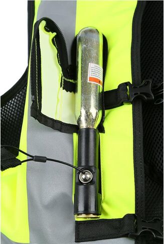 TCMT Aircbag دراجة نارية Airnest Air Bag Vest Hi الرؤية مع 2 CO2 خرطوشة (L ، أسود + أصفر الفلورسنت) in Saudi Arabia