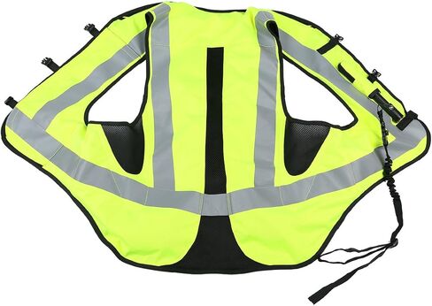 TCMT Aircbag دراجة نارية Airnest Air Bag Vest Hi الرؤية مع 2 CO2 خرطوشة (L ، أسود + أصفر الفلورسنت) in Saudi Arabia