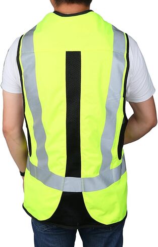 TCMT Aircbag دراجة نارية Airnest Air Bag Vest Hi الرؤية مع 2 CO2 خرطوشة (L ، أسود + أصفر الفلورسنت) in Saudi Arabia