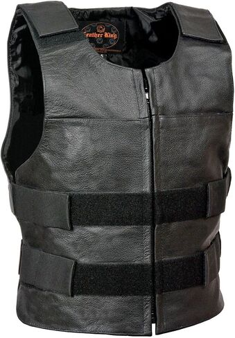 Milwaukee Leather Men's Classic Collarless Motorcycle Biker Rider Leather Vest |MLM|SH in Saudi Arabia