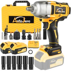 Cordless Impact Wrench 1/2 inch 479 Ft-Lbs(650 N.m) Brushless Power Impact Wrenches 3 In 1 Electric Impact Wrench With 2 x 4.0A Battery, 6 Sockets, 5 Drill, 3 Screw, Fast Charger in Kuwait