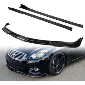 Q1-Tech ، 9 قطع الأمامية الشفاه وملحقات التنورة الجانبية موزع متوافق مع 2008-2013 Infiniti G37 Coupe/2DR فقط ، مفسد الشفة الأمامي الشفة ABS ABS (مطلية باللون الأسود) in Saudi Arabia