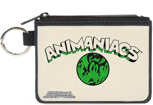 Buckle-Down Animaniacs Wallet, Coin Purse, Animaniacs Wakko Yakko Dot Close Up Pose White Black Green, Canvas in Saudi Arabia
