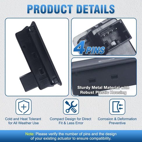 مفتاح إطلاق صندوق Trunk ، 1pc Car 4 Dins Trunk Opener Bine ، زر إصدار الباب الخلفي متوافق مع Audi A4/S4/Avant Quattro 2008-2016 4G0959831A 4G0959831B in Saudi Arabia