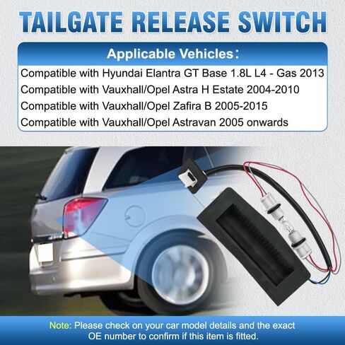 مفتاح إطلاق Trunk ، 1pc Car 4 مفتاح فتحات الافتتاحية ، مفتاح الباب الخلفي متوافق مع Vauxhall/Opel Astra H Estate 2004-2010 13156919 ، 6240398 in Saudi Arabia