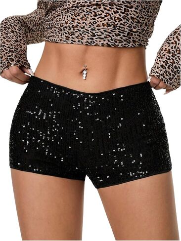 Floerns Women's requin Low Weist Mini Shorts Sparky Skinny Night Out Bants Hot in Saudi Arabia
