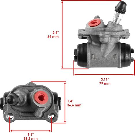 Caltric Front Left Right Wheel Brake Cylinder Compatible with Honda Recon 250 TRX250TM 2002-2009 2011-2023 / Recon 250 TRX250 1997-2001 in Saudi Arabia
