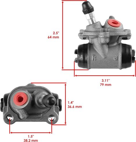 Caltric Front Left Right Wheel Brake Cylinder Compatible with Honda Recon 250 TRX250TM 2002-2009 2011-2023 / Recon 250 TRX250 1997-2001 in Saudi Arabia