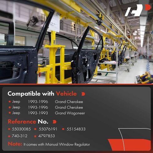 A-Premium Manual Window منظم متوافق مع Jeep Grand Cherokee 1993-1996 Sport Utility Front Side in Kuwait