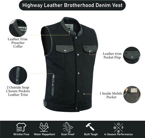 Biker Denim Club Style Vest – Bold & Rugged Look in Saudi Arabia