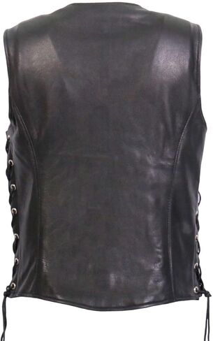 Leathers الساخنة VSL1017 السيدات 'Sugar Skull' مبطنة بالجلد الأسود MC سترة in Kuwait