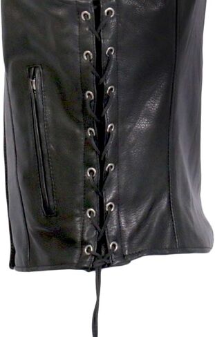 Leathers الساخنة VSL1017 السيدات 'Sugar Skull' مبطنة بالجلد الأسود MC سترة in Kuwait