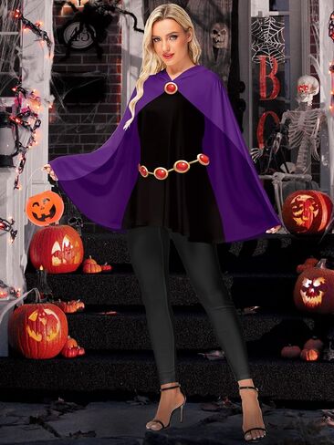 AOBUTE Womens Halloween Costume Poncho Hooded Party Cosplay Cape in Saudi Arabia