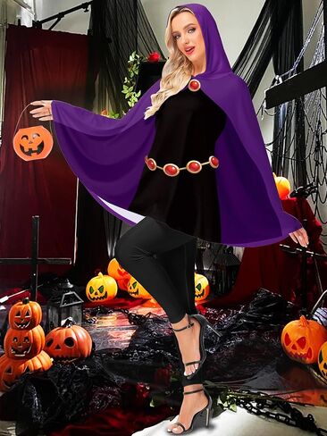AOBUTE Womens Halloween Costume Poncho Hooded Party Cosplay Cape in Saudi Arabia