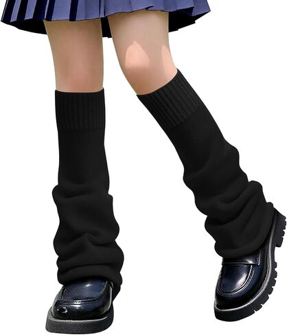 Geyoga Leg Warmers for Women Y2K Harajuku Leg Sleeves Long Kawaii Knit Socks Gothic Lolita Halloween Cosplay Party Accessory in Saudi Arabia