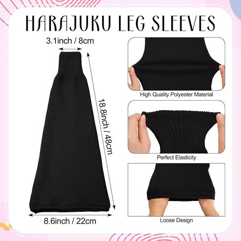 Geyoga Leg Warmers for Women Y2K Harajuku Leg Sleeves Long Kawaii Knit Socks Gothic Lolita Halloween Cosplay Party Accessory in Saudi Arabia
